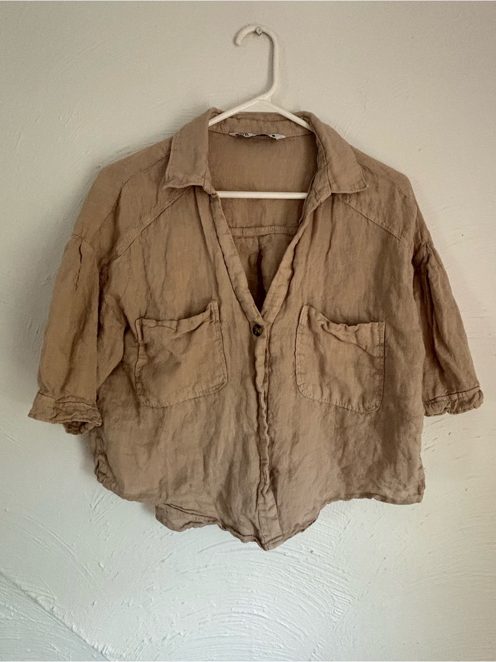 Zara Button-up Linen Shirt Size Medium